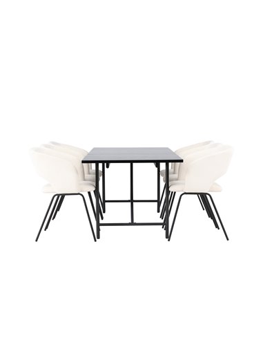 Matgrupp Astrid med Day matstolar, 200 × 90 cm