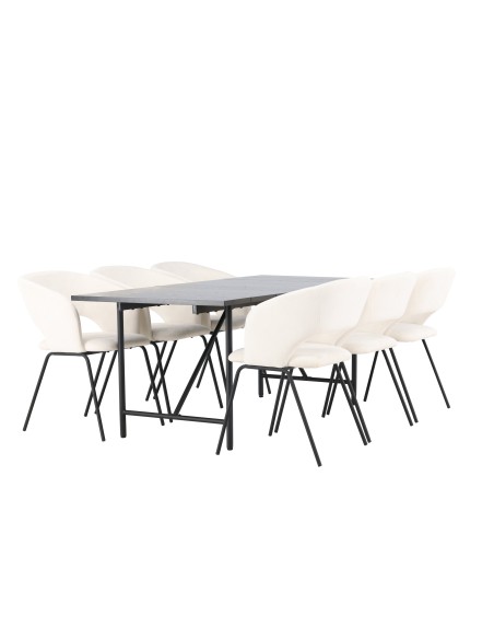 Matgrupp Astrid med Day matstolar, 200 × 90 cm