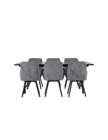 Matgrupp Astrid med Rosie matstolar, 200 × 90 cm