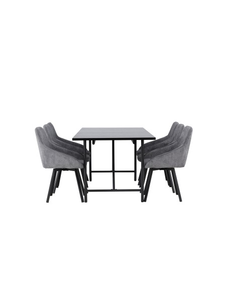 Matgrupp Astrid med Rosie matstolar, 200 × 90 cm
