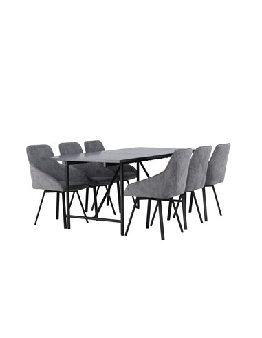 Matgrupp Astrid med Rosie matstolar, 200 × 90 cm