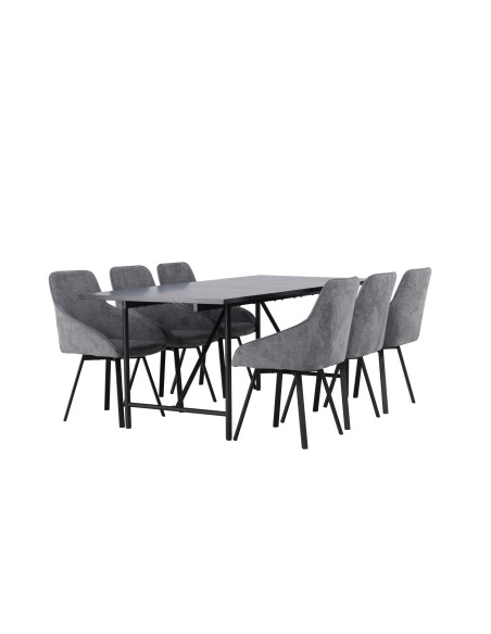 Matgrupp Astrid med Rosie matstolar, 200 × 90 cm