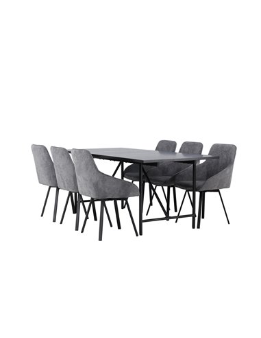 Matgrupp Astrid med Rosie matstolar, 200 × 90 cm