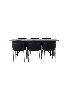 Matgrupp Astrid med Selma matstolar, 200 × 90 cm