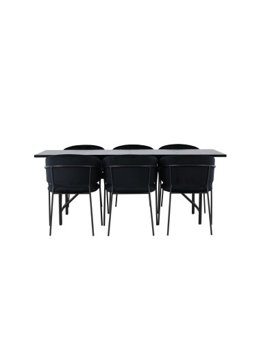 Matgrupp Astrid med Selma matstolar, 200 × 90 cm