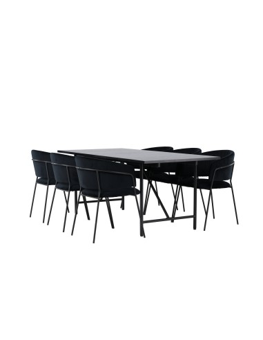 Matgrupp Astrid med Selma matstolar, 200 × 90 cm