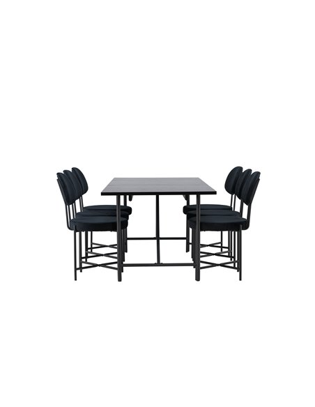 Matgrupp Astrid med Stella matstolar, 200 × 90 cm