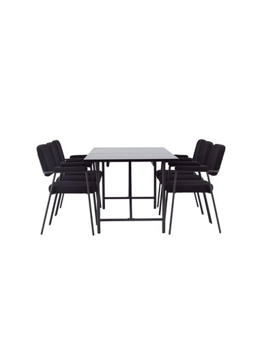 Matgrupp Astrid med Yesterday matstolar, 200 × 90 cm