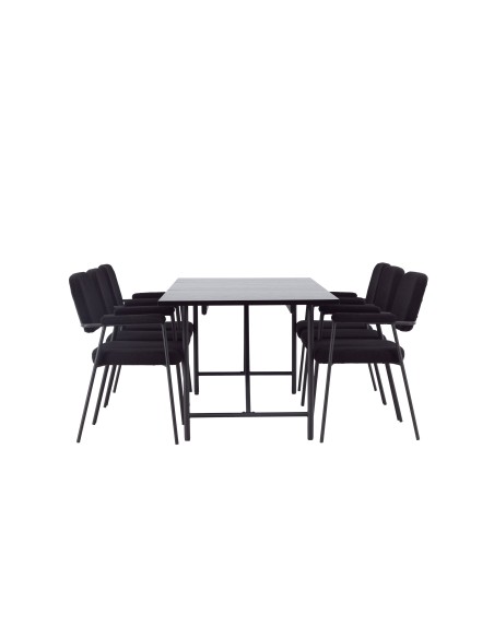Matgrupp Astrid med Yesterday matstolar, 200 × 90 cm