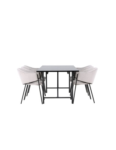 Matgrupp Astrid med Evelina matstolar, 200 × 90 cm