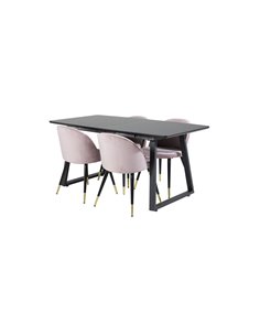 Matgrupp Inca med Velvet matstolar, 160 × 85 cm 2